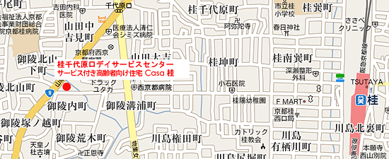 桂千代原口デイサービスセンターとサービス付き高齢者向け住宅　カーサ桂の周辺地図